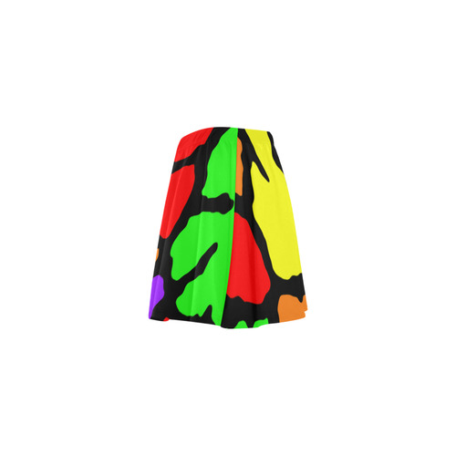 Rainbow Giraffe Print Mini Skating Skirt (Model D36)