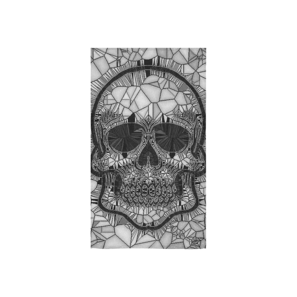 Glass Mosaic Skull, black  by JamColors Custom Towel 16"x28"