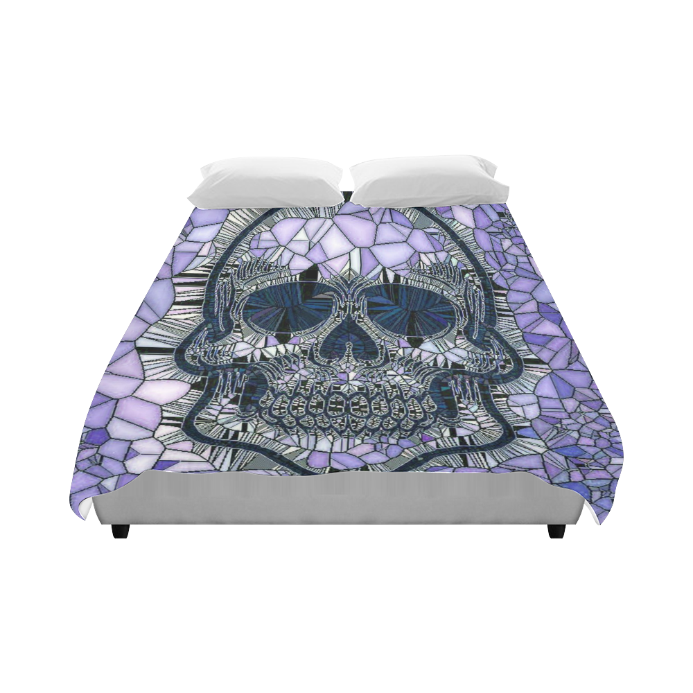 Glass Mosaic Skull, blue by JamColors Duvet Cover 86"x70" ( All-over-print)