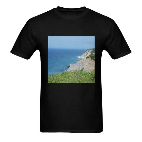 Block Island Bluffs - Block Island, Rhode Island Men's T-Shirt in USA Size (Two Sides Printing)