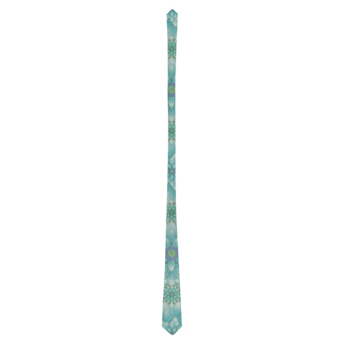 Turquoise Happiness, Lotus pattern Classic Necktie (Two Sides)