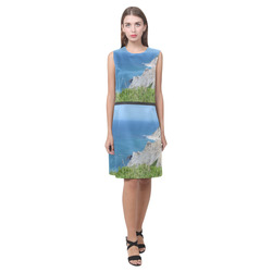 Block Island Bluffs - Block Island, Rhode Island Eos Women's Sleeveless Dress (Model D01)