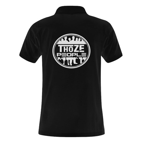 Thoze People Polo (White on Black) Men's Polo Shirt (Model T24)