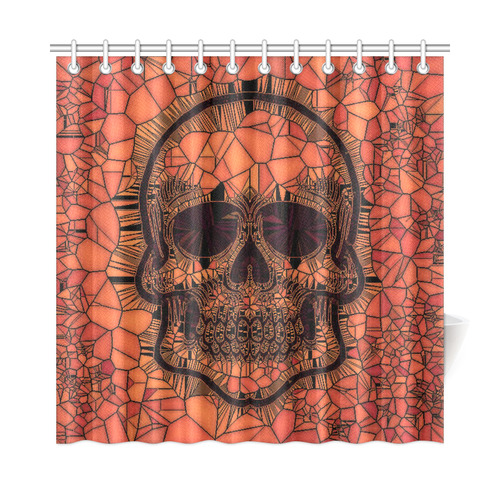 Glass Mosaic Skull,red by JamColors Shower Curtain 72"x72"