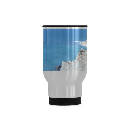 Block Island Bluffs - Block Island, Rhode Island Travel Mug (Silver) (14 Oz)