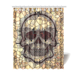 Glass Mosaic Skull,beige by JamColors Shower Curtain 69"x84"