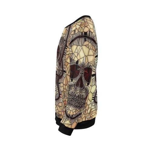 Glass Mosaic Skull,beige by JamColors All Over Print Crewneck Sweatshirt for Men/Large (Model H18)