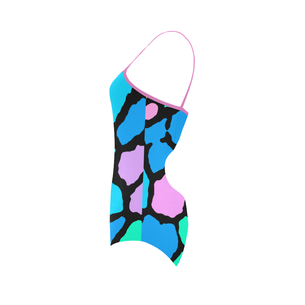 Pastel Giraffe Print Strap Swimsuit ( Model S05)