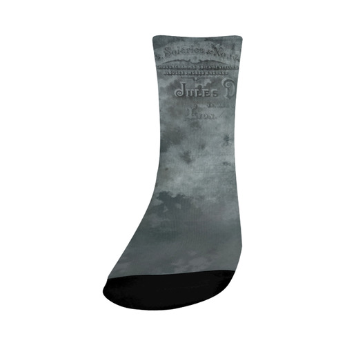 Dark grey letter vintage batik look Crew Socks