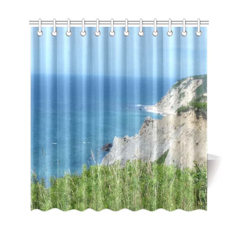 Block Island Bluffs - Block Island, Rhode Island Shower Curtain 69"x72"