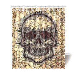 Glass Mosaic Skull,beige by JamColors Shower Curtain 72"x84"