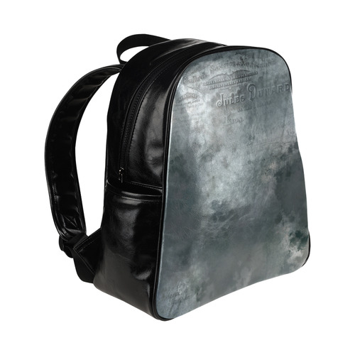 Dark grey letter vintage batik look Multi-Pockets Backpack (Model 1636)