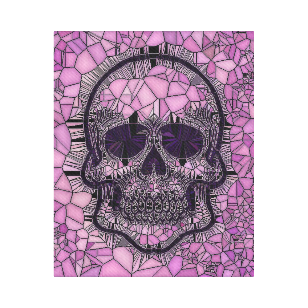 Glass Mosaic Skull,pink by JamColors Duvet Cover 86"x70" ( All-over-print)