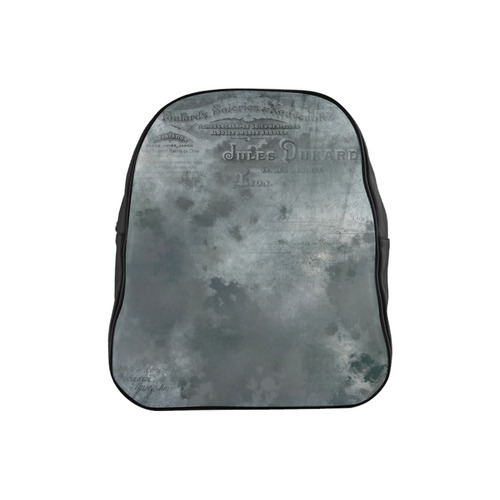 Dark grey letter vintage batik look School Backpack (Model 1601)(Small)
