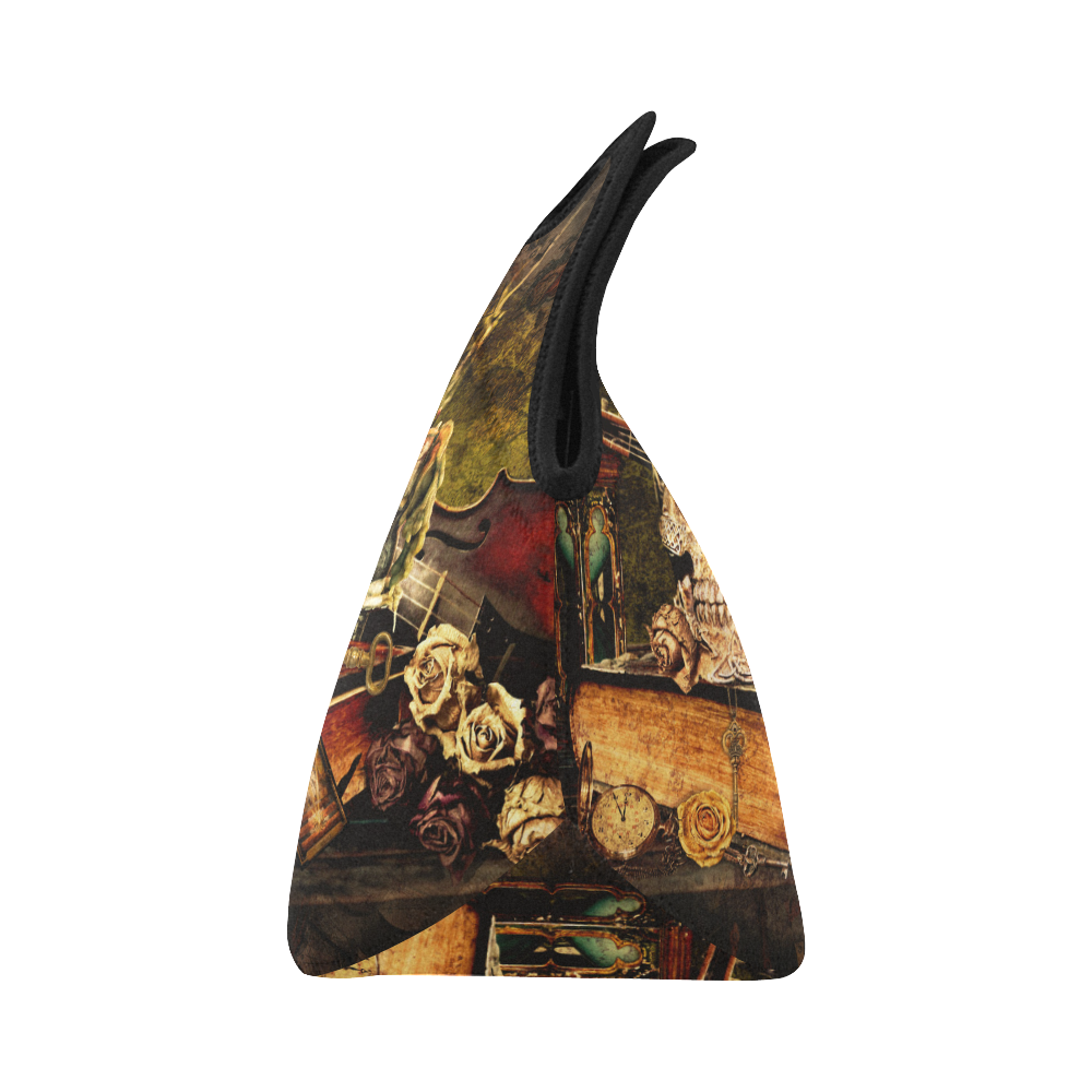 Steampunk Alchemist Mage Roses Celtic Skull Neoprene Lunch Bag/Small (Model 1669)