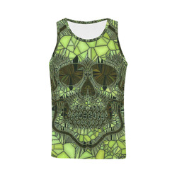 Glass Mosaic Skull,green by JamColors All Over Print Tank Top for Men (Model T43)