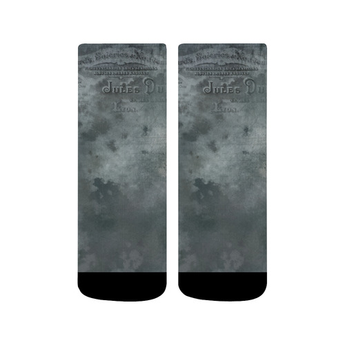 Dark grey letter vintage batik look Quarter Socks