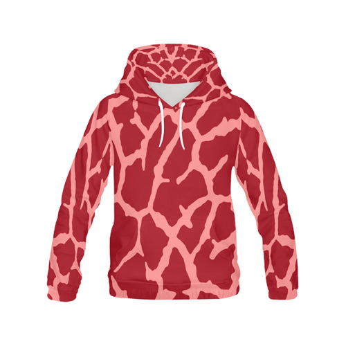 Red Giraffe Print All Over Print Hoodie for Men (USA Size) (Model H13)