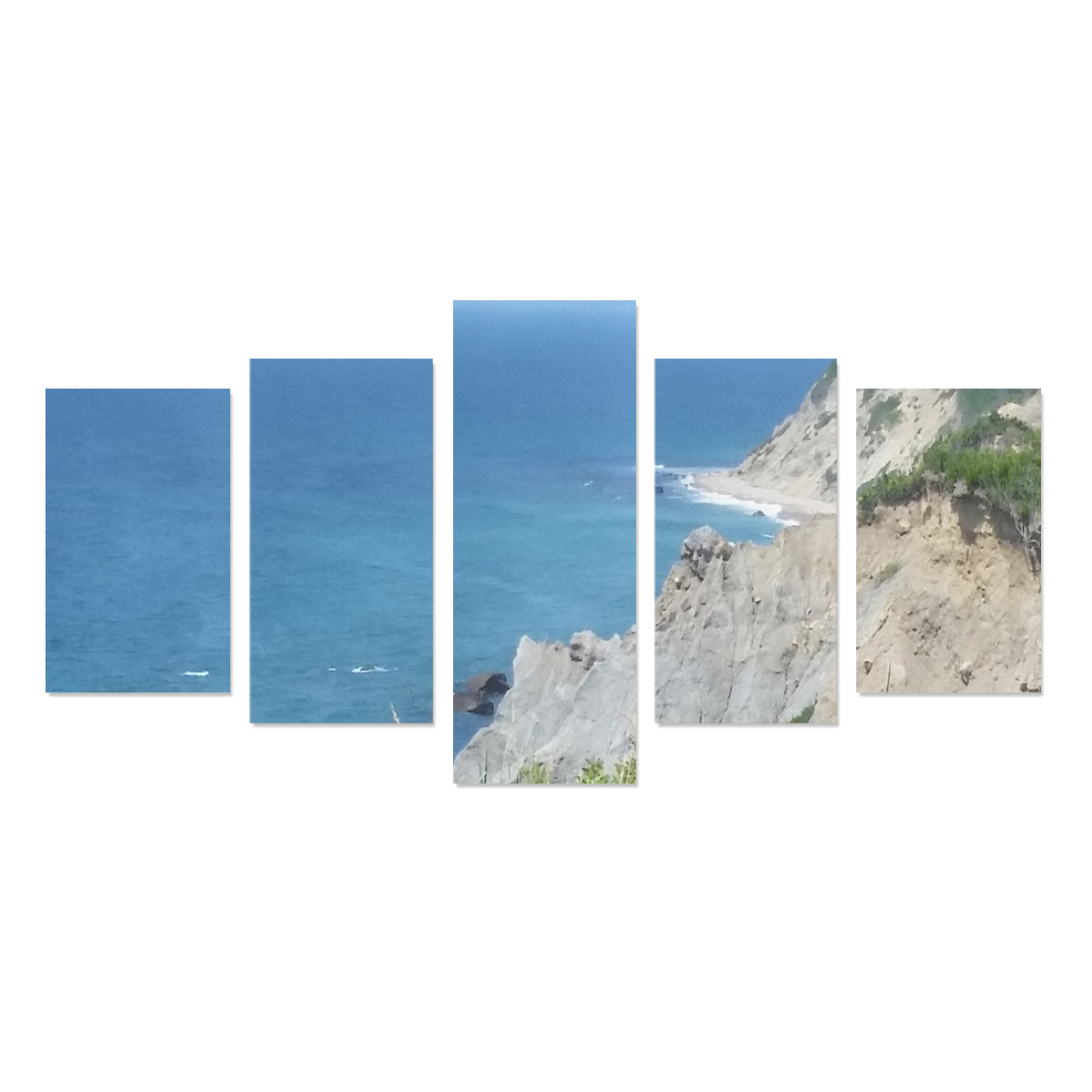 Block Island Bluffs - Block Island, Rhode Island Canvas Print Sets C (No Frame)