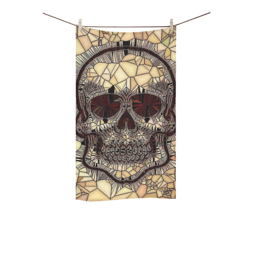 Glass Mosaic Skull,beige by JamColors Custom Towel 16"x28"
