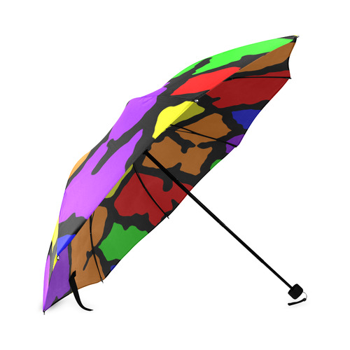 Rainbow Giraffe Print Foldable Umbrella (Model U01)