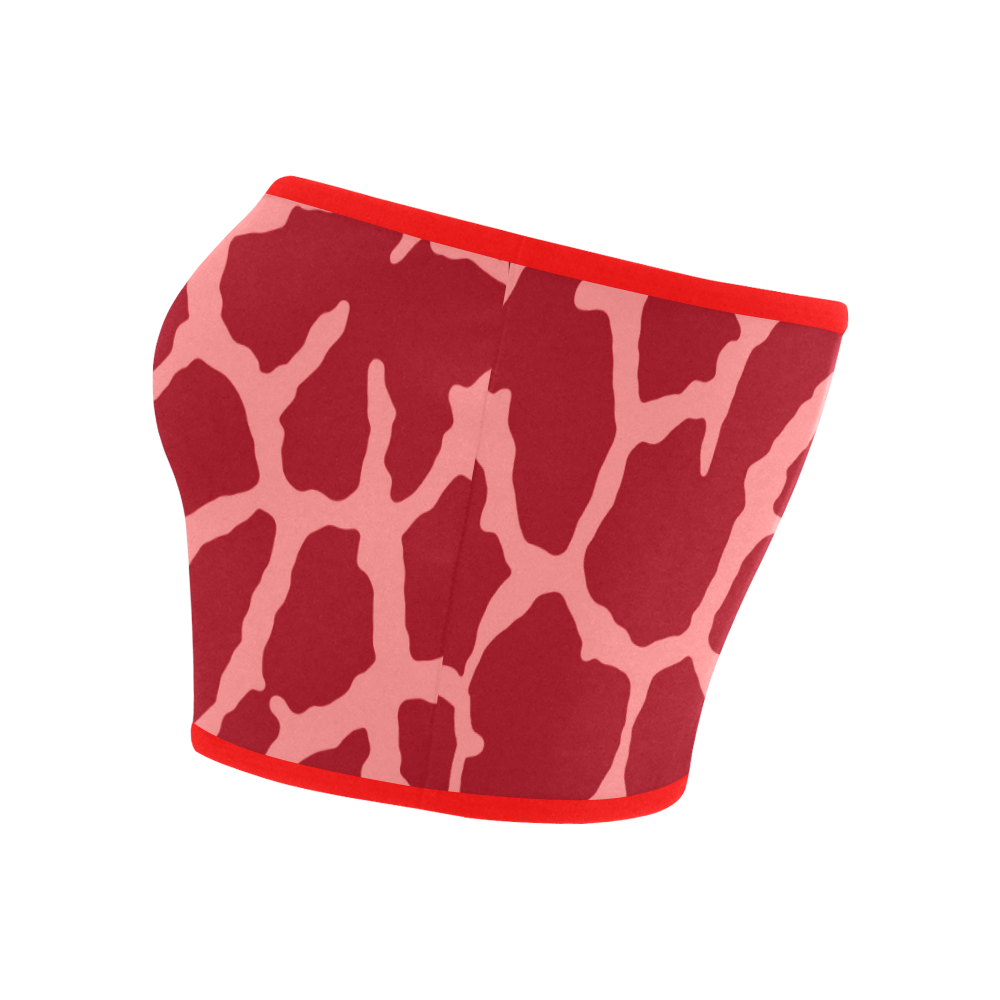 Red Giraffe Print Bandeau Top