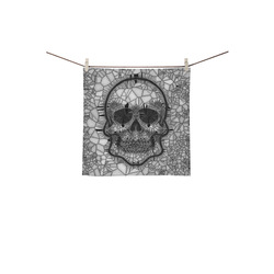 Glass Mosaic Skull, black  by JamColors Square Towel 13“x13”