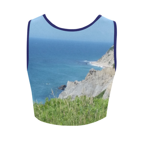 Block Island Bluffs - Block Island, Rhode Island Women's Crop Top (Model T42)