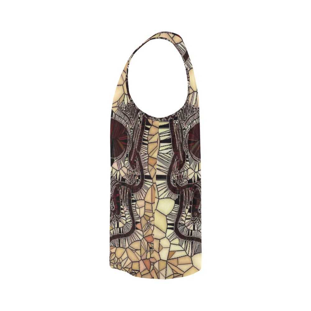 Glass Mosaic Skull,beige by JamColors All Over Print Tank Top for Men (Model T43)
