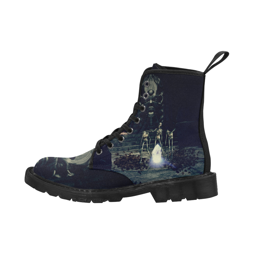 Night of the Zombies Martin Boots for Men (Black) (Model 1203H)