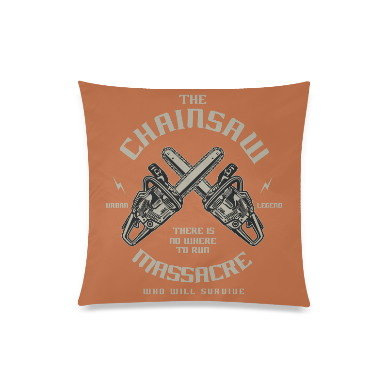 Chainsaw Sienna Brown Custom Zippered Pillow Case 20"x20"(Twin Sides)