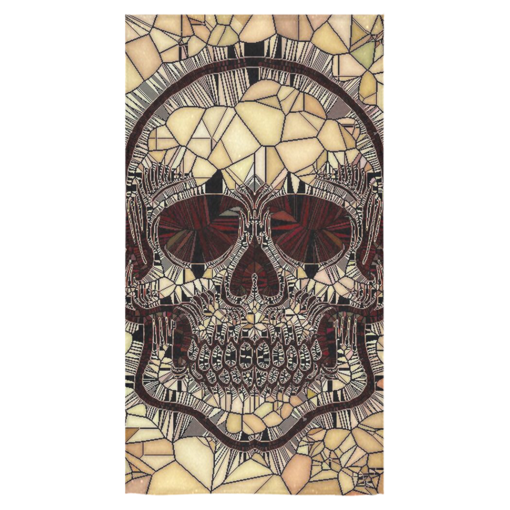 Glass Mosaic Skull,beige by JamColors Bath Towel 30"x56"