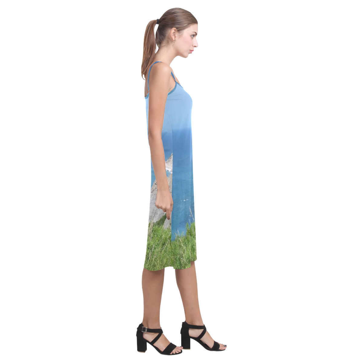 Block Island Bluffs - Block Island, Rhode Island Alcestis Slip Dress (Model D05)