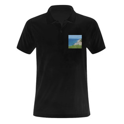 Block Island Bluffs - Block Island, Rhode Island Men's Polo Shirt (Model T24)