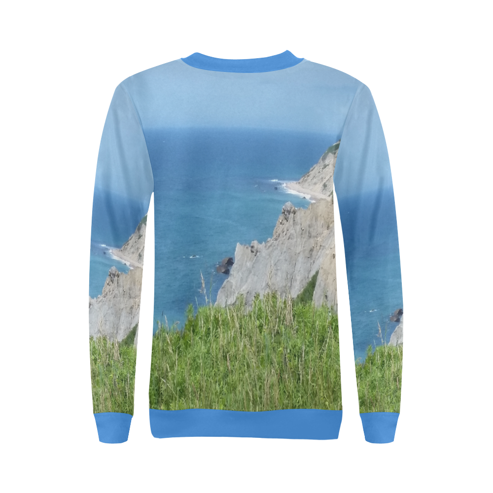 Block Island Bluffs - Block Island, Rhode Island All Over Print Crewneck Sweatshirt for Women (Model H18)