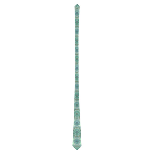 Turquoise Happiness, Lotus pattern Classic Necktie (Two Sides)