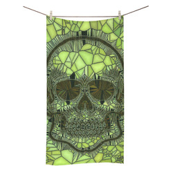 Glass Mosaic Skull,green by JamColors Bath Towel 30"x56"
