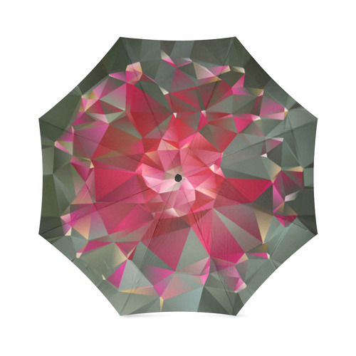 Ruby Low Poly Floral Geometric Triangles Foldable Umbrella (Model U01)
