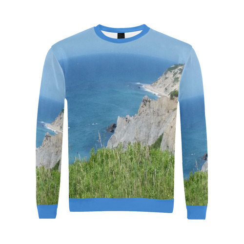 Block Island Bluffs - Block Island, Rhode Island All Over Print Crewneck Sweatshirt for Men (Model H18)