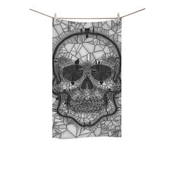 Glass Mosaic Skull, black  by JamColors Custom Towel 16"x28"