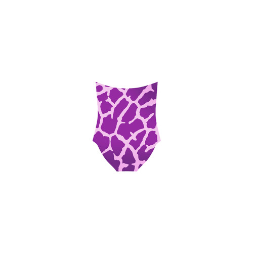 Purple Giraffe Print Strap Swimsuit ( Model S05)