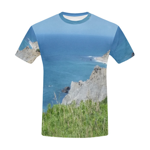 Block Island Bluffs - Block Island, Rhode Island All Over Print T-Shirt for Men (USA Size) (Model T40)