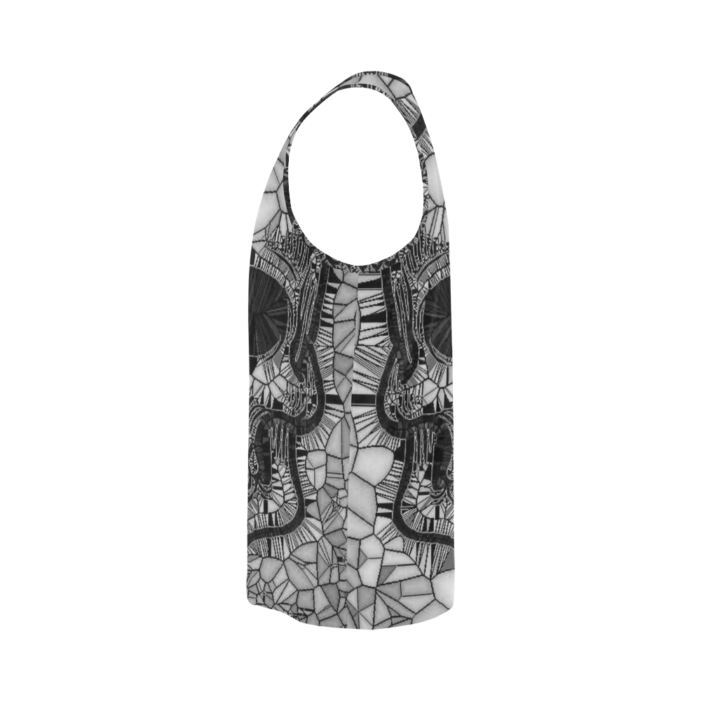 Glass Mosaic Skull, black  by JamColors All Over Print Tank Top for Men (Model T43)
