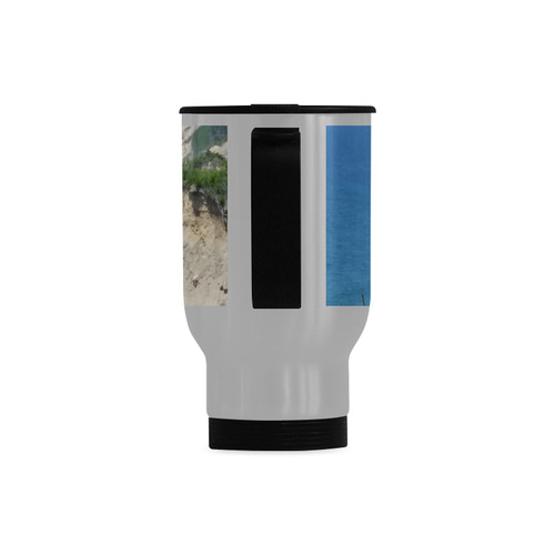 Block Island Bluffs - Block Island, Rhode Island Travel Mug (Silver) (14 Oz)