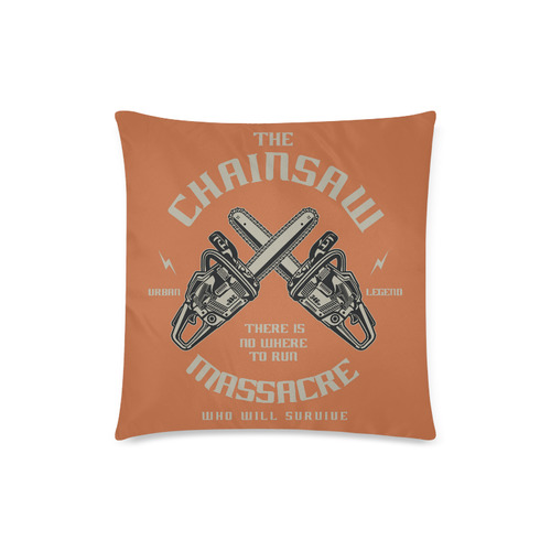 Chainsaw Sienna Brown Custom Zippered Pillow Case 18"x18"(Twin Sides)