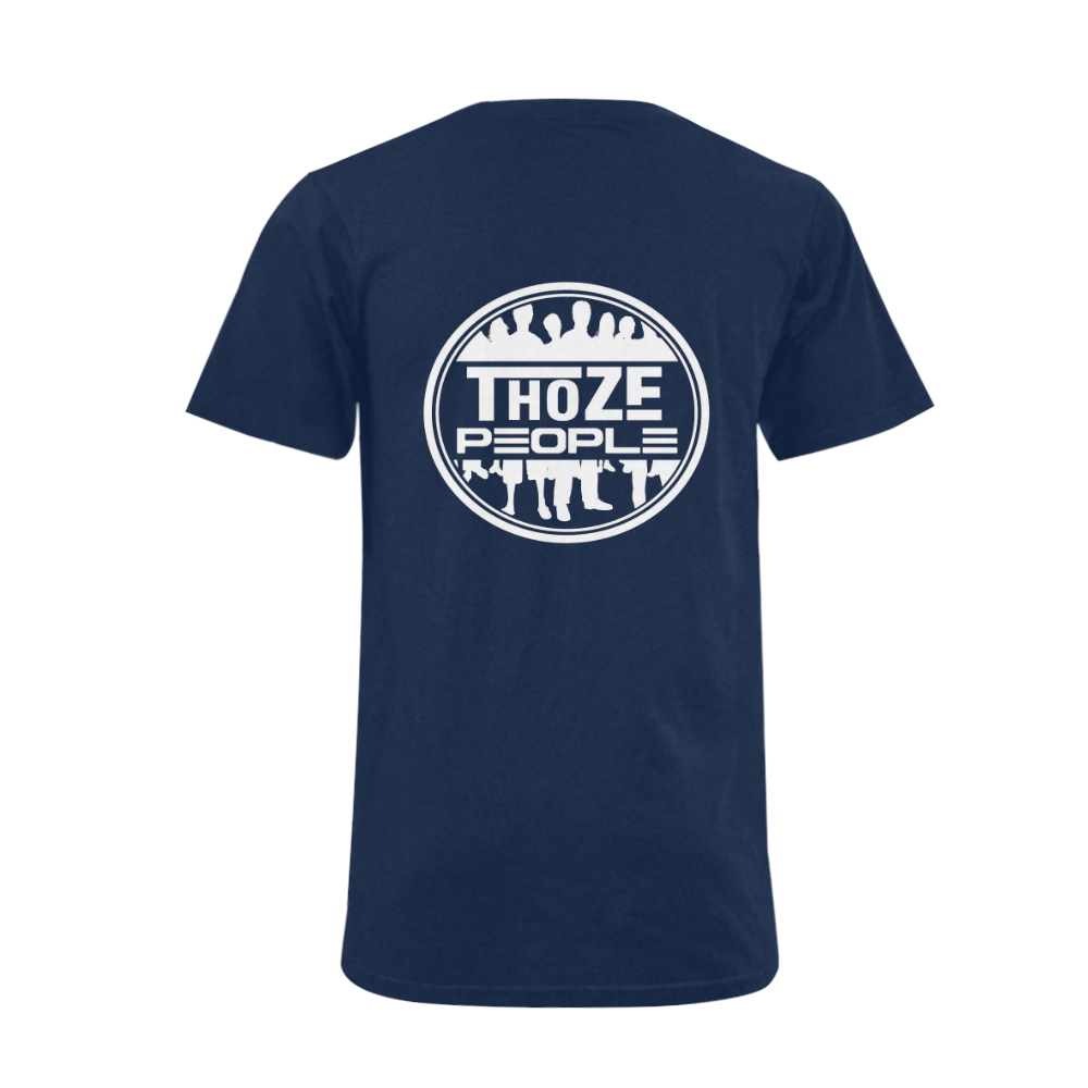 Thoze People V-Neck (Navy Blue) Men's V-Neck T-shirt  Big Size(USA Size) (Model T10)