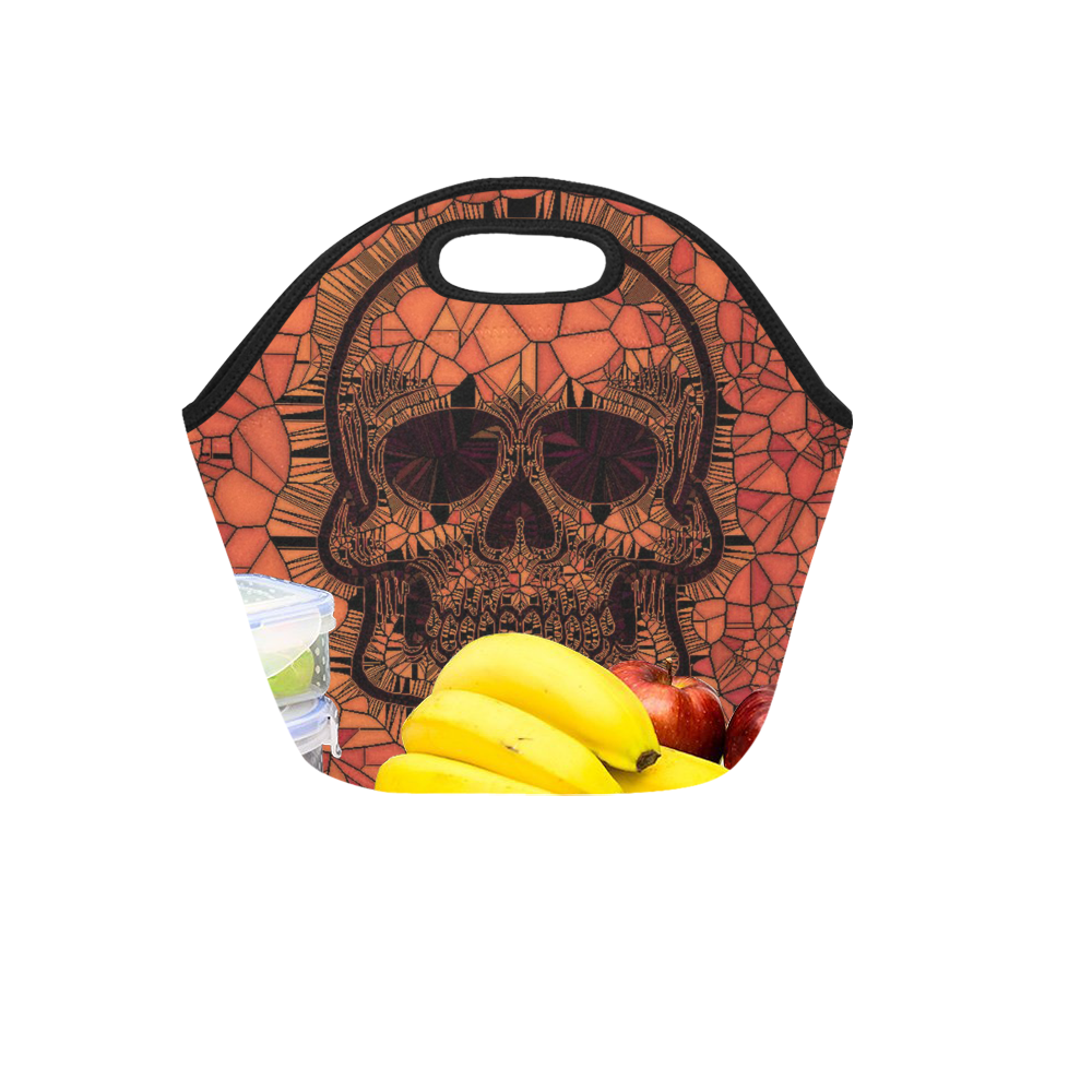 Glass Mosaic Skull,red by JamColors Neoprene Lunch Bag/Small (Model 1669)