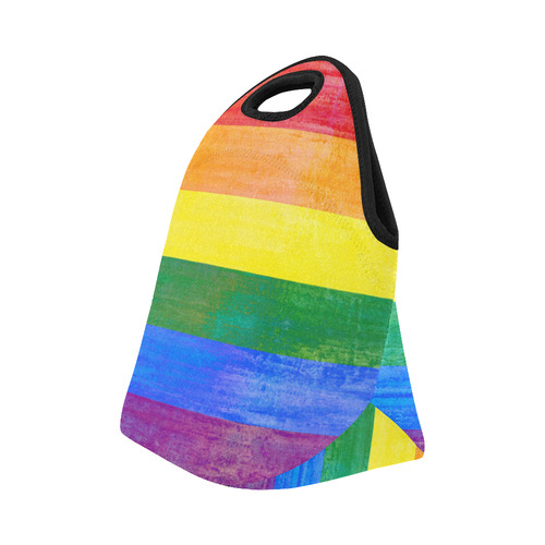 Rainbow Flag Colored Stripes Grunge Neoprene Lunch Bag/Small (Model 1669)