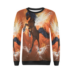 Horse with water wngs All Over Print Crewneck Sweatshirt for Women (Model H18)