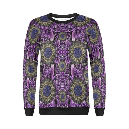 Flowers from paradise in fantasy elegante All Over Print Crewneck Sweatshirt for Women (Model H18)